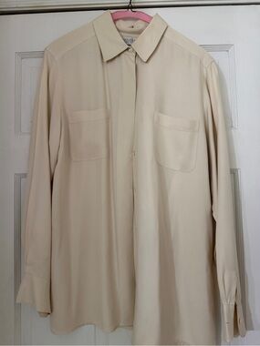 Classic Cream Button-Up Shirt - 100% Silk